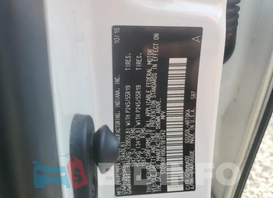 5TDYKRFH9GS181542 Photo# 13