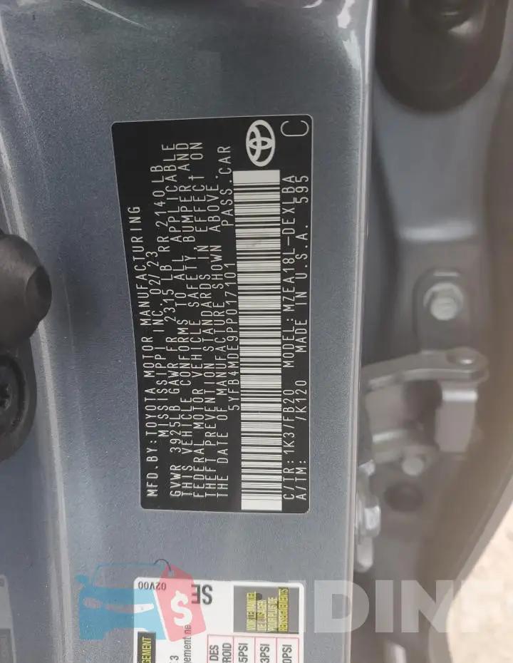 5YFB4MDE9PP017101 Photo# 12