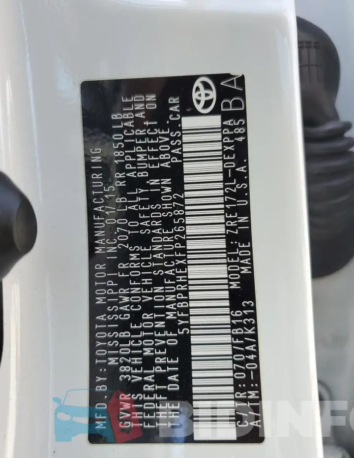 5YFBPRHEXFP265872 Photo# 12