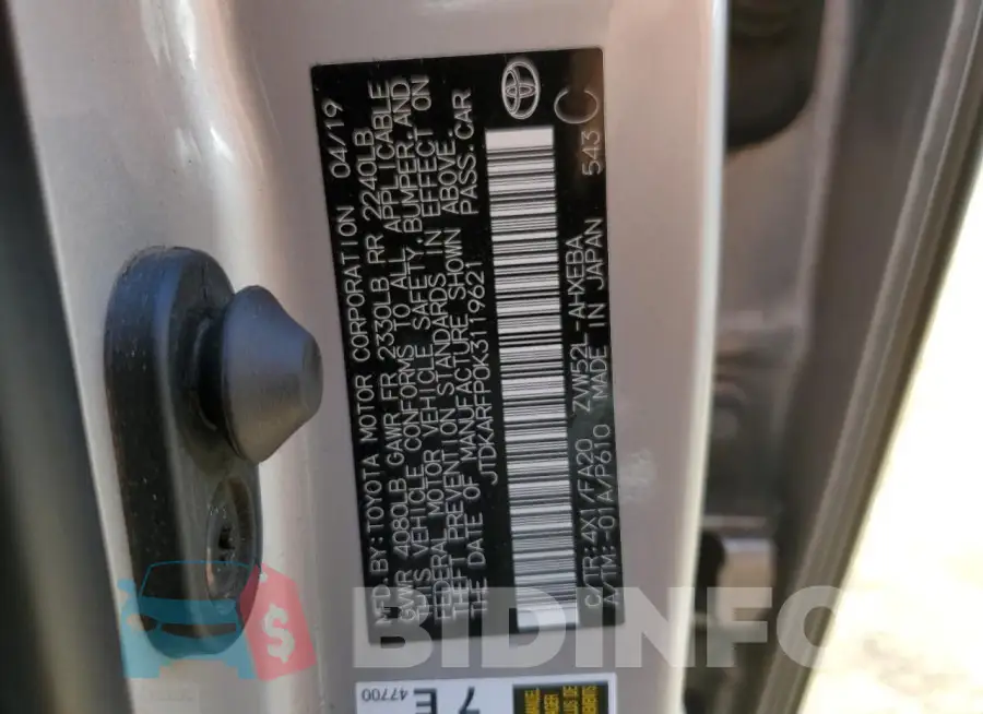 JTDKARFP0K3119621 Photo# 12