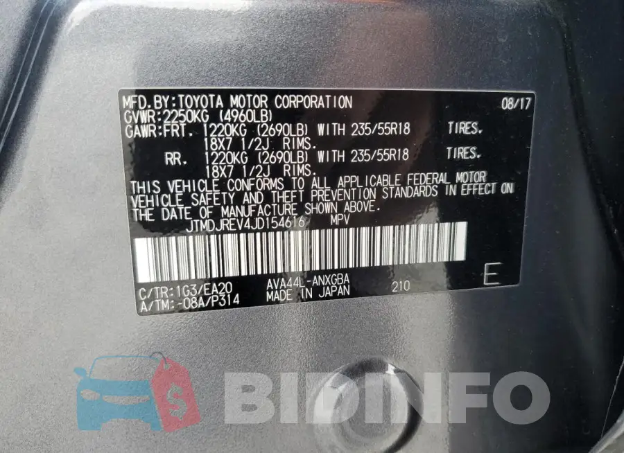 JTMDJREV4JD154616 Photo# 13