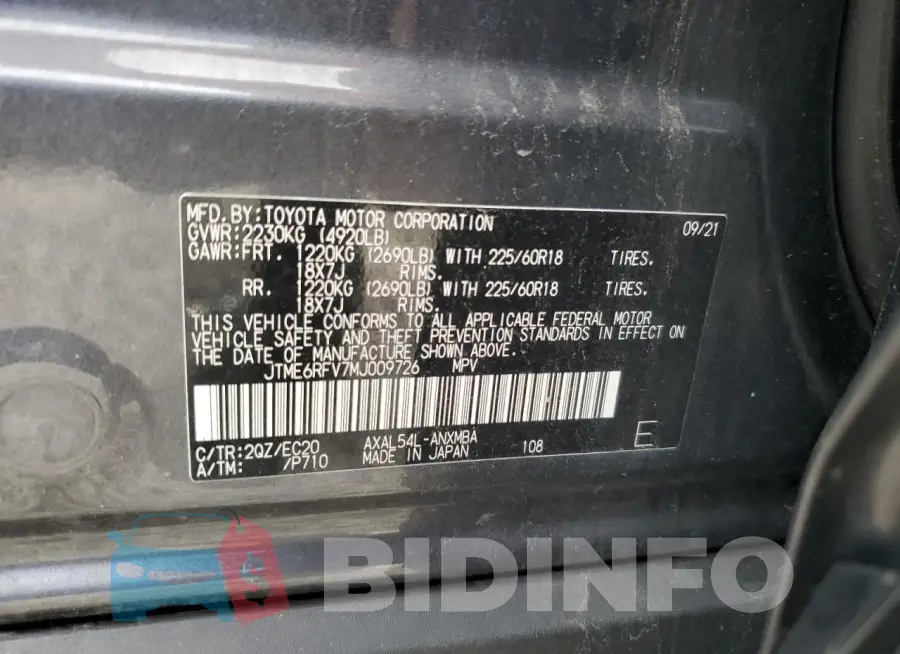 JTME6RFV7MJ009726 Photo# 14