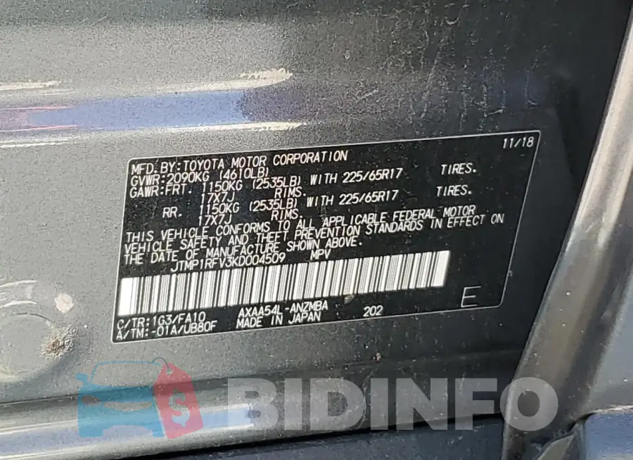 JTMP1RFV3KD004509 Photo# 13
