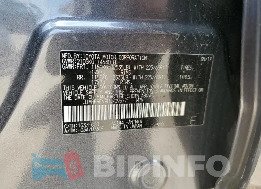 JTMRFREV9HJ709577 Photo# 12