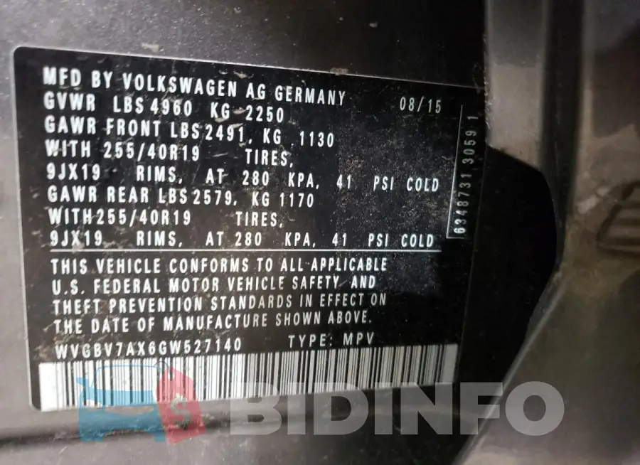 WVGBV7AX6GW527140 Photo# 13