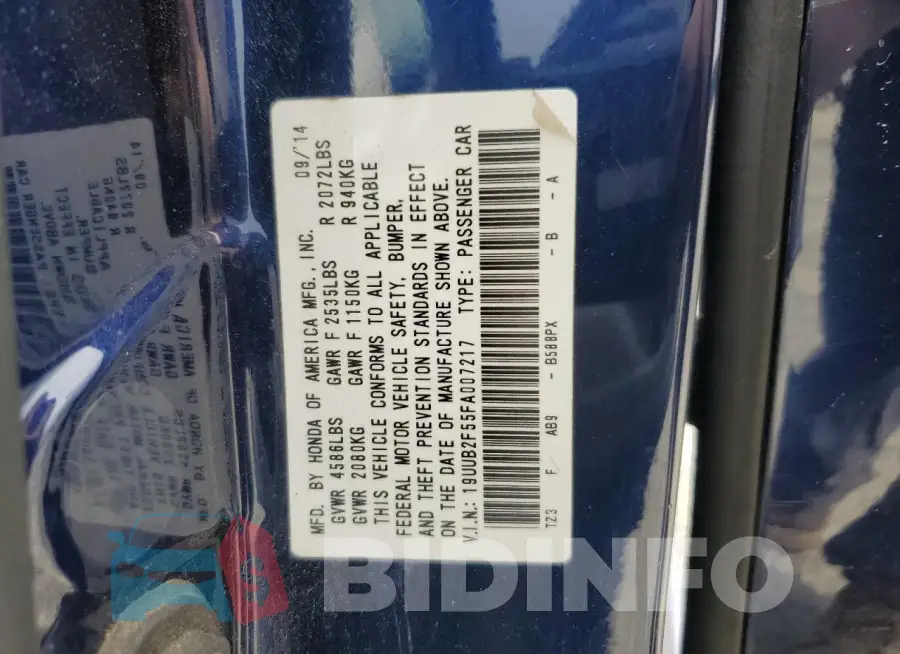 19UUB2F55FA007217 Photo# 12