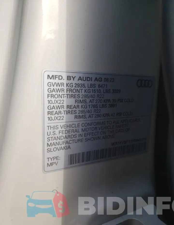 WA1FVBF12PD042318 Photo# 14