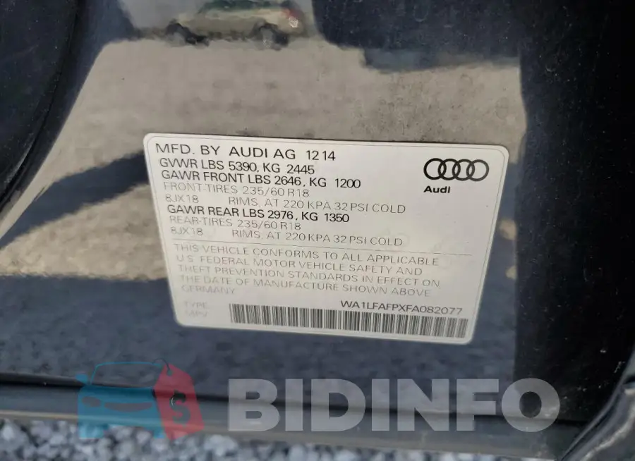 WA1LFAFPXFA082077 Photo# 11