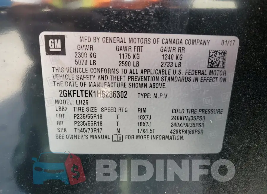 2GKFLTEK1H6286302 Photo# 12