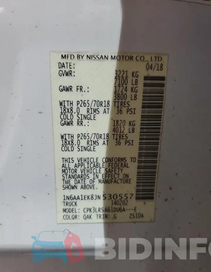 1N6AA1EK8JN530557 Photo# 12