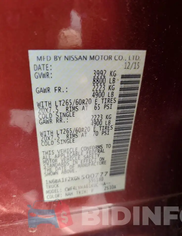 1N6BA1F2XGN500777 Photo# 12