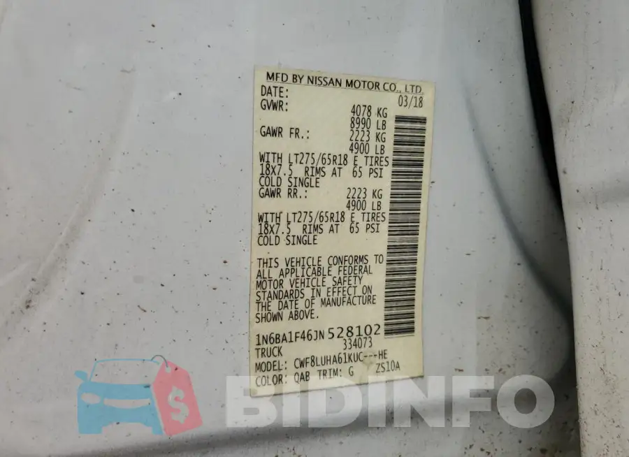 1N6BA1F46JN528102 Photo# 13