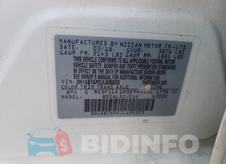 3N1AB7AP2JL635523 Photo# 12