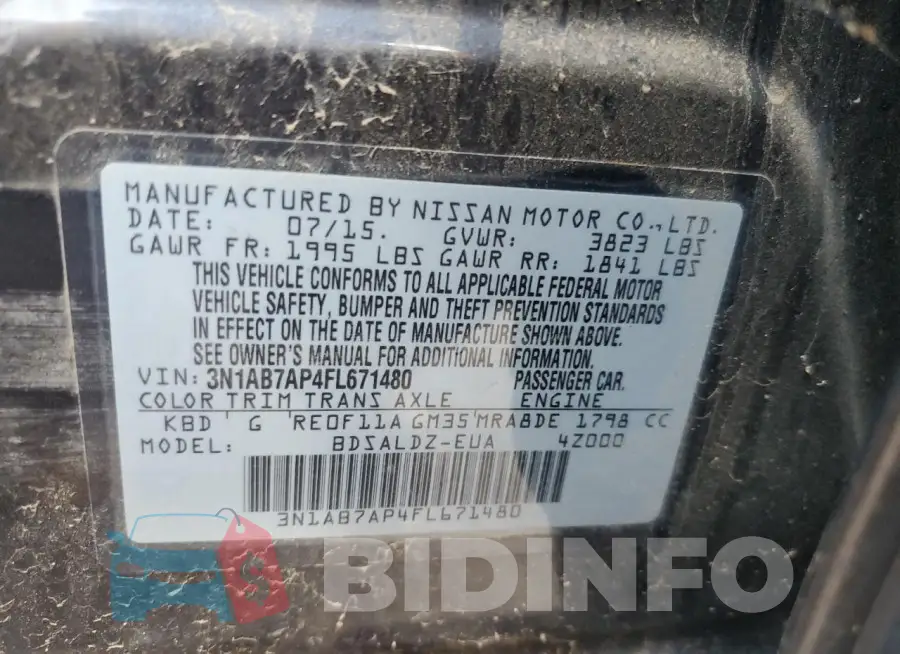 3N1AB7AP4FL671480 Photo# 13