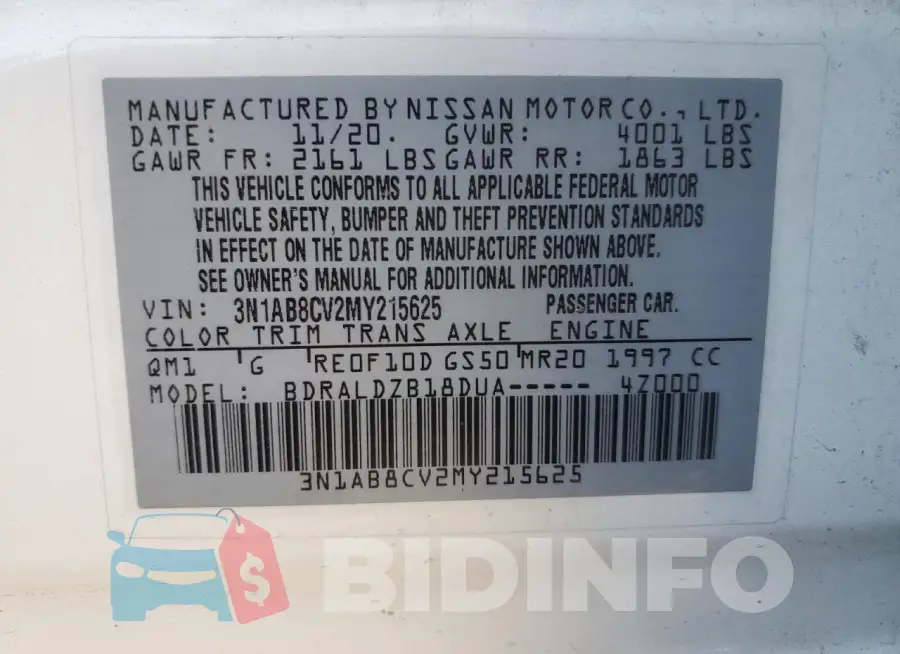 3N1AB8CV2MY215625 Photo# 12