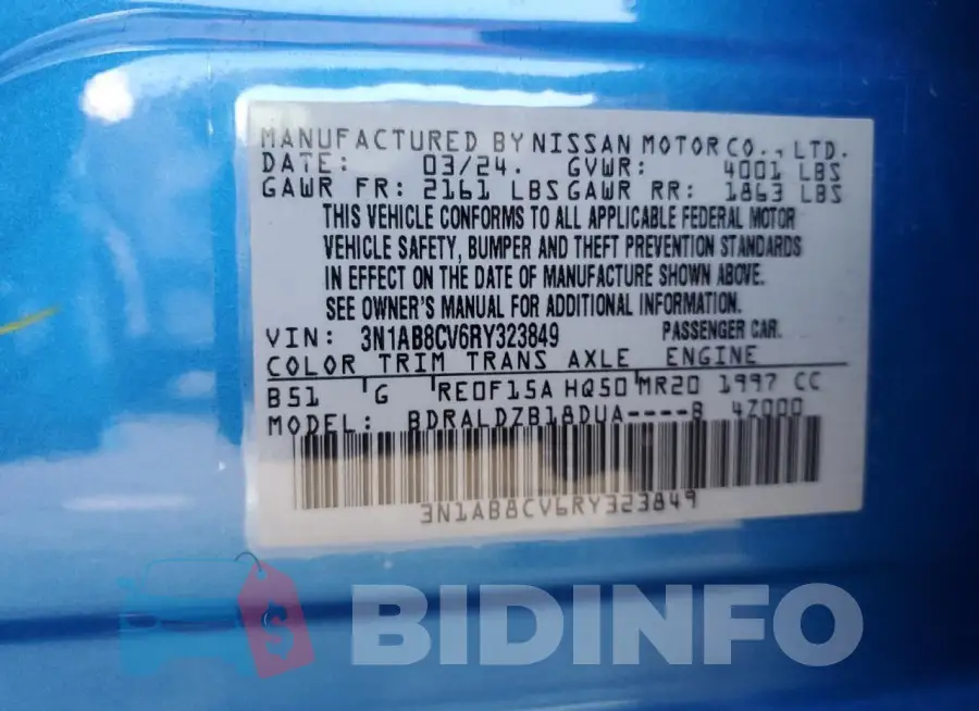 3N1AB8CV6RY323849 Photo# 12