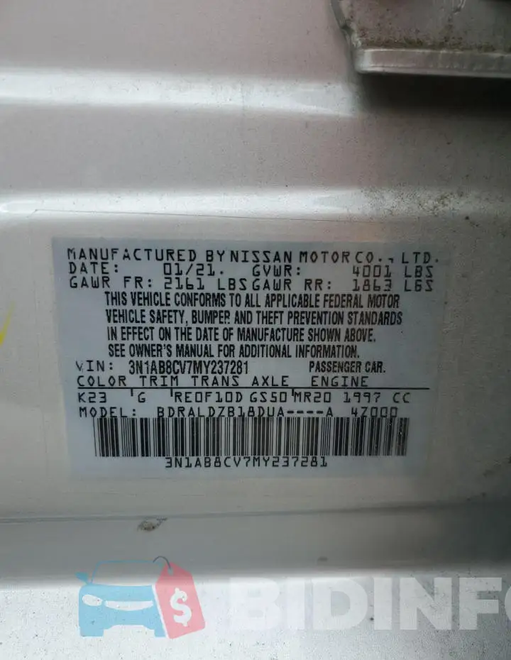 3N1AB8CV7MY237281 Photo# 13