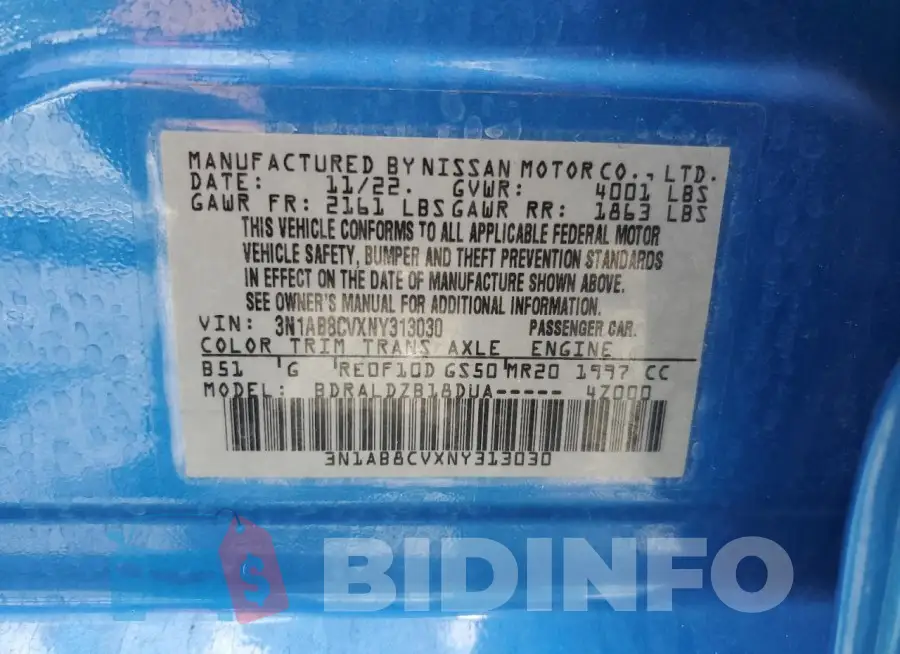 3N1AB8CVXNY313030 Photo# 12