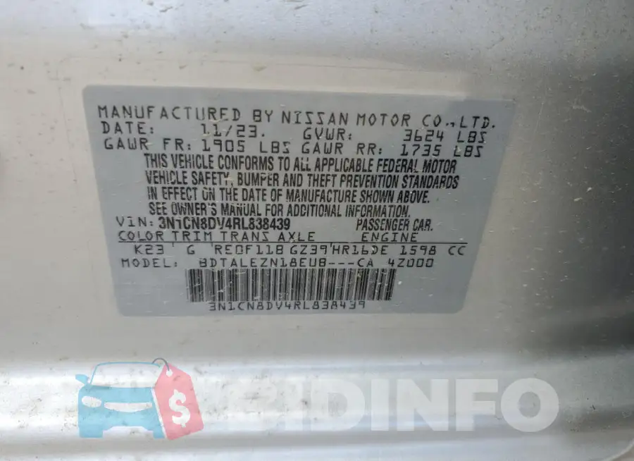 3N1CN8DV4RL838439 Photo# 12