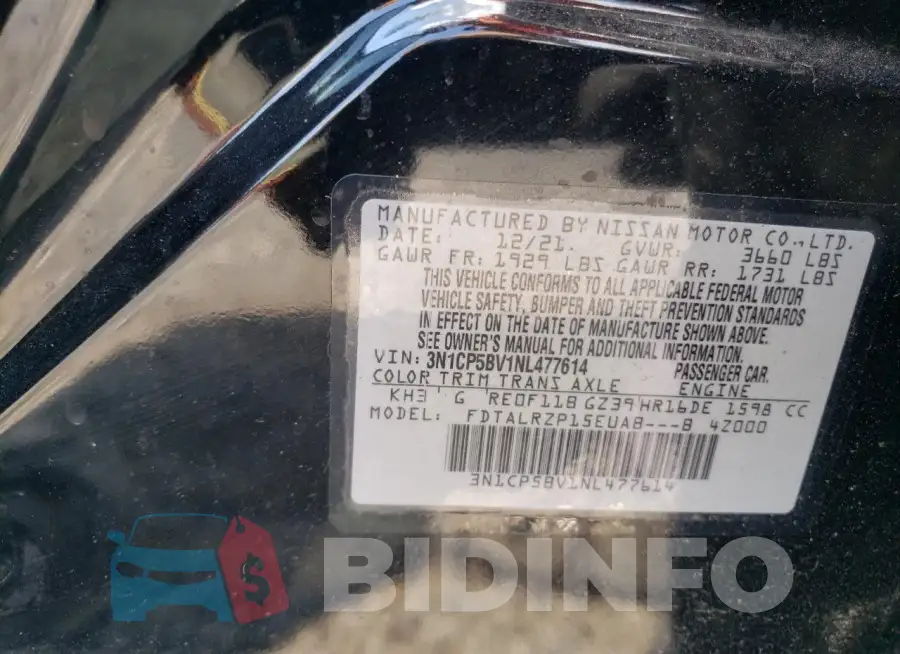 3N1CP5BV1NL477614 Photo# 13