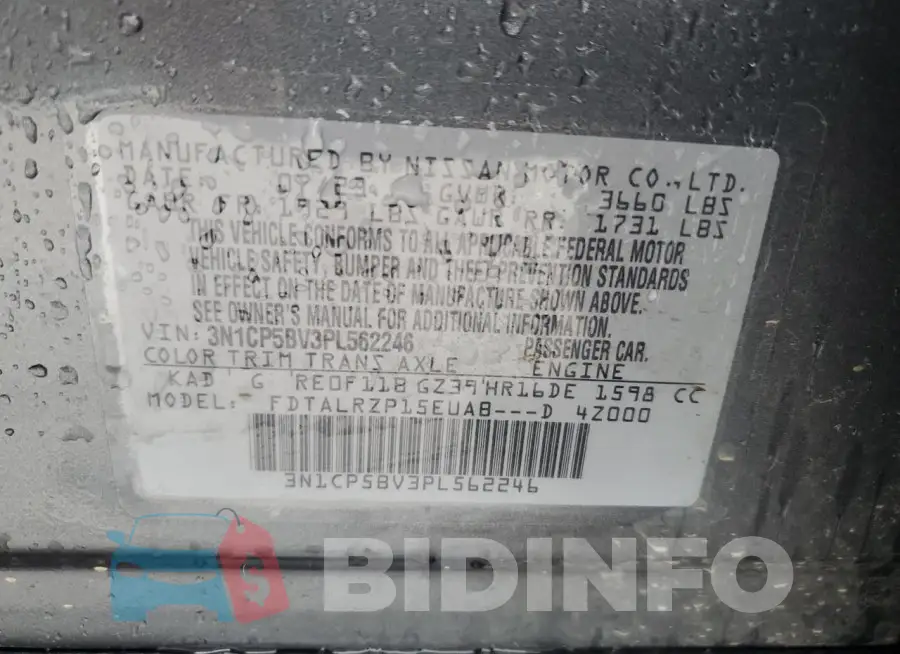 3N1CP5BV3PL562246 Photo# 13