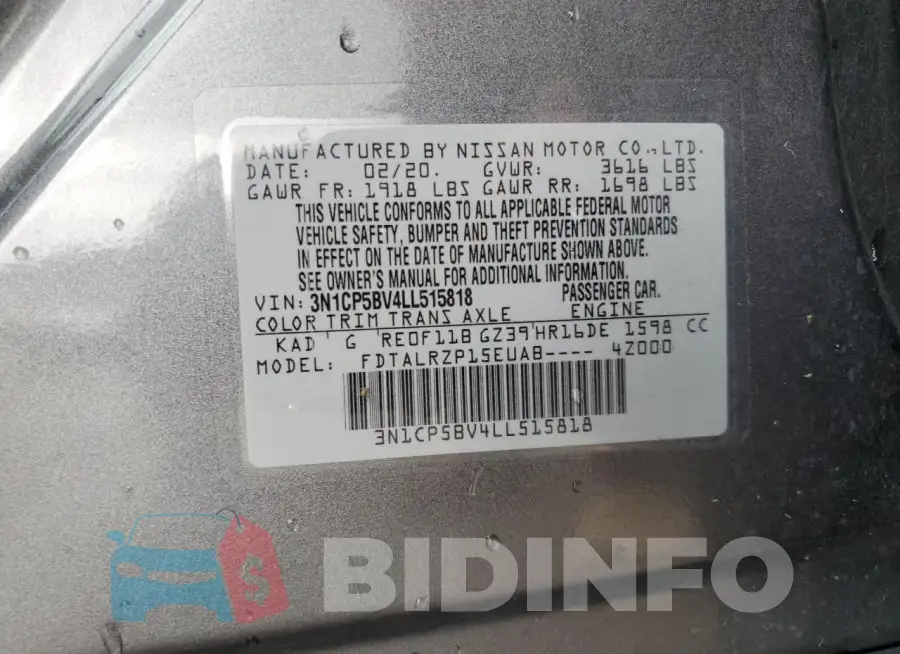 3N1CP5BV4LL515818 Photo# 13