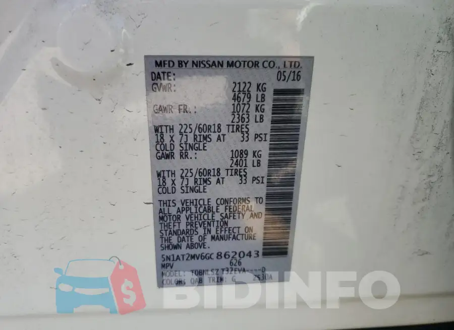 5N1AT2MV6GC862043 Photo# 13