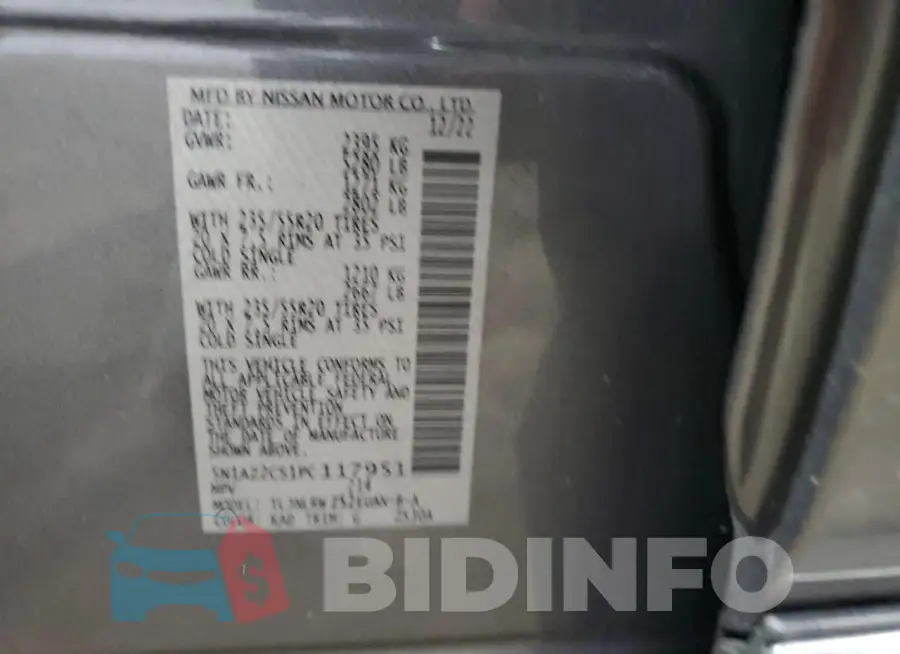 5N1AZ2CS1PC117951 Photo# 14