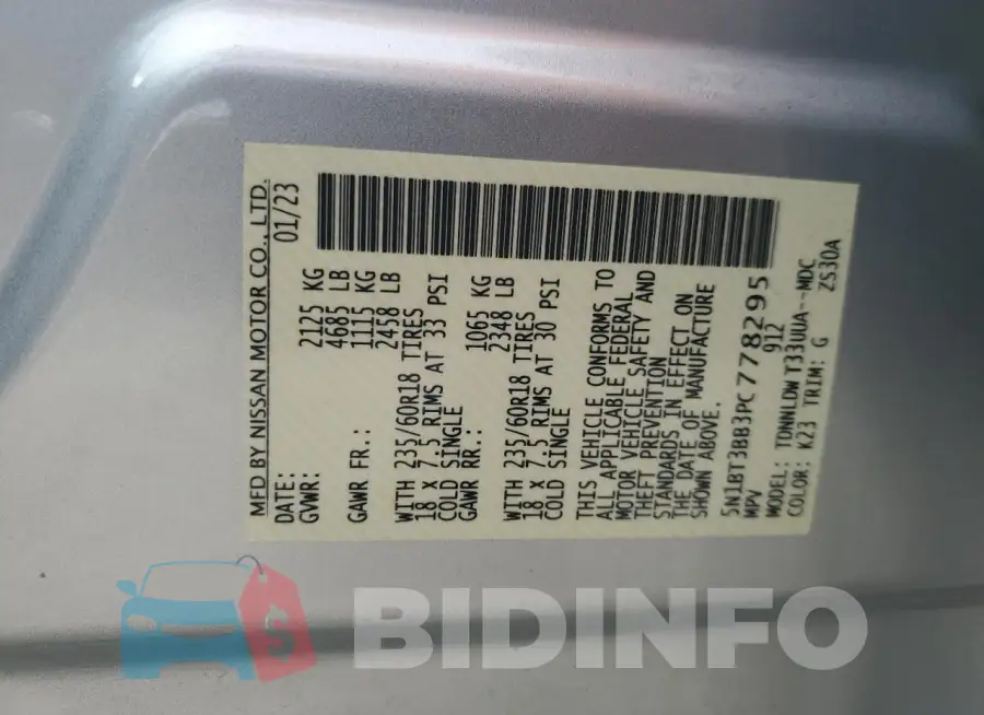 5N1BT3BB3PC778295 Photo# 13