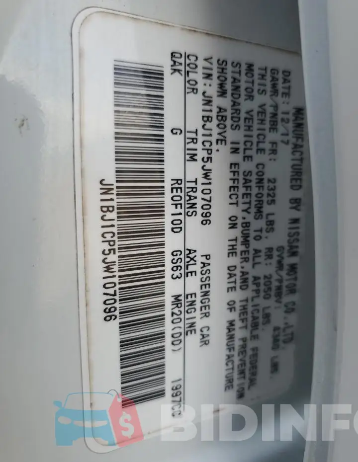 JN1BJ1CP5JW107096 Photo# 13