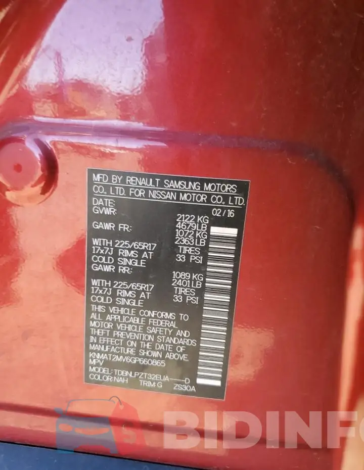 KNMAT2MV6GP660865 Photo# 12