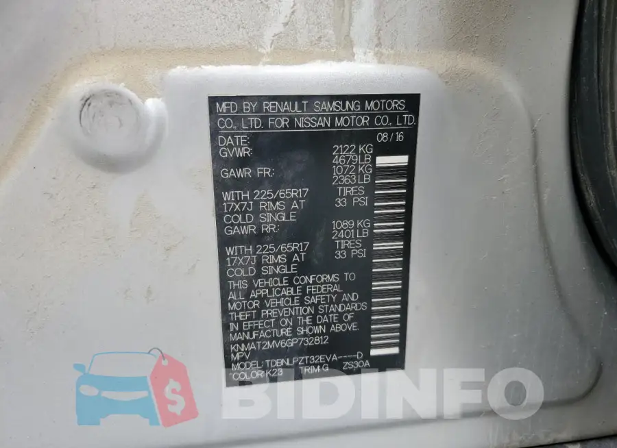 KNMAT2MV6GP732812 Photo# 14