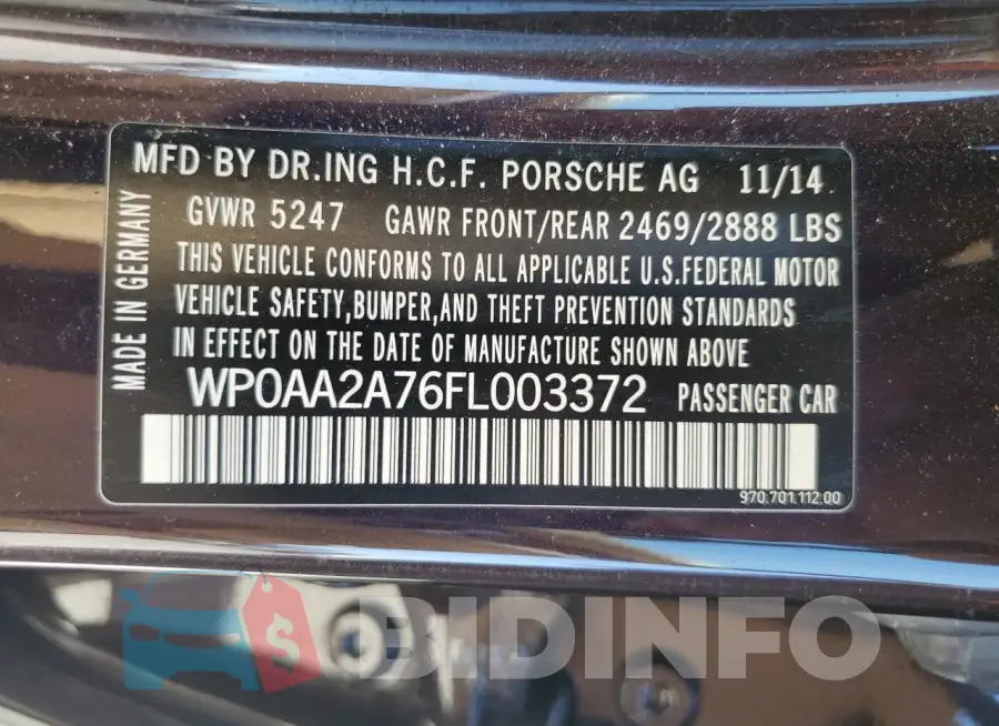 WP0AA2A76FL003372 Photo# 12