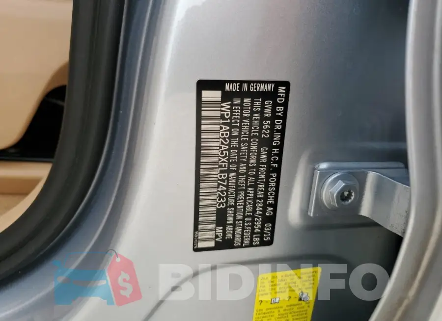 WP1AB2A5XFLB74233 Photo# 14