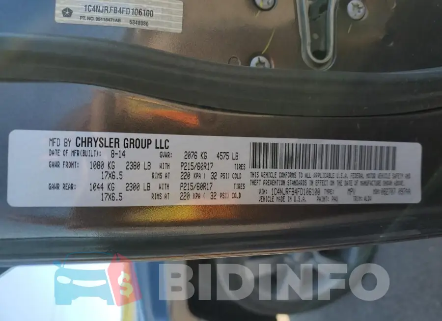 1C4NJRFB4FD106100 Photo# 13