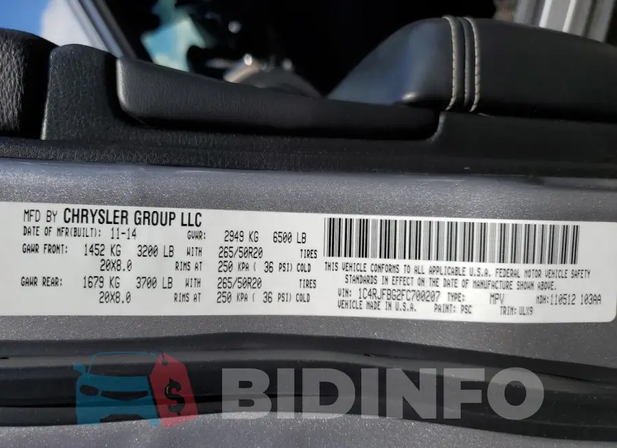 1C4RJFBG2FC700207 Photo# 13