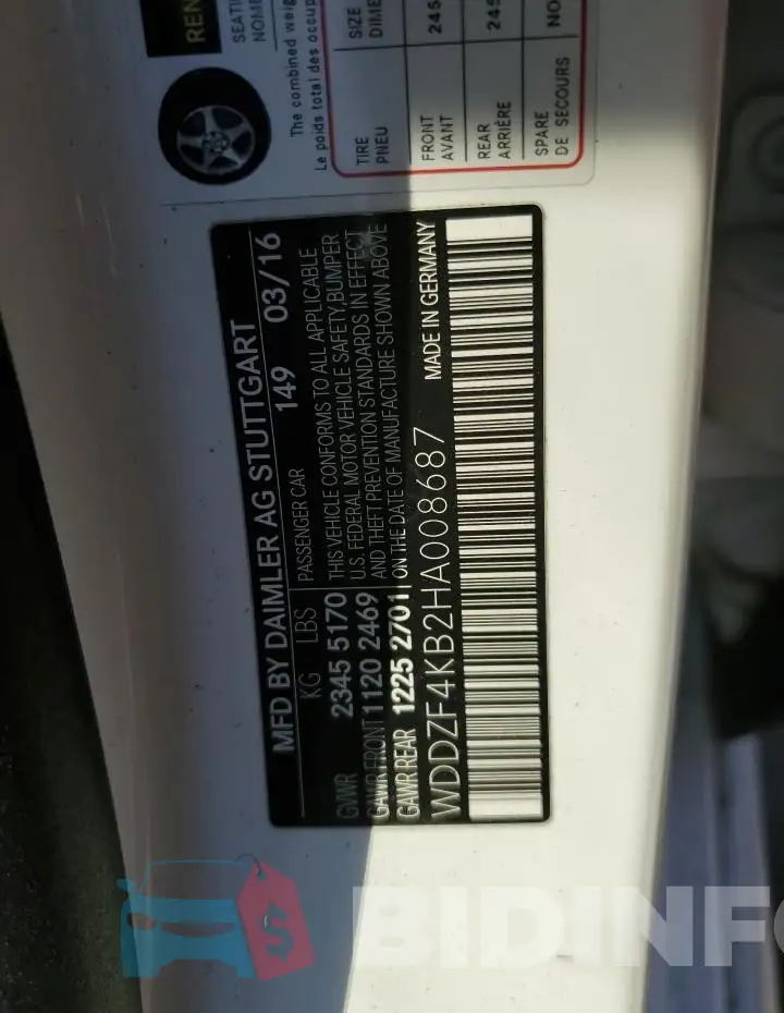WDDZF4KB2HA008687 Photo# 12