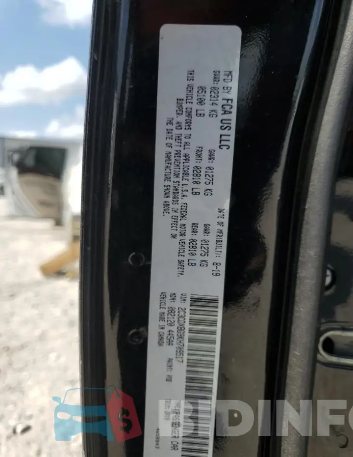 2C3CDXBG9KH709517 Photo# 12