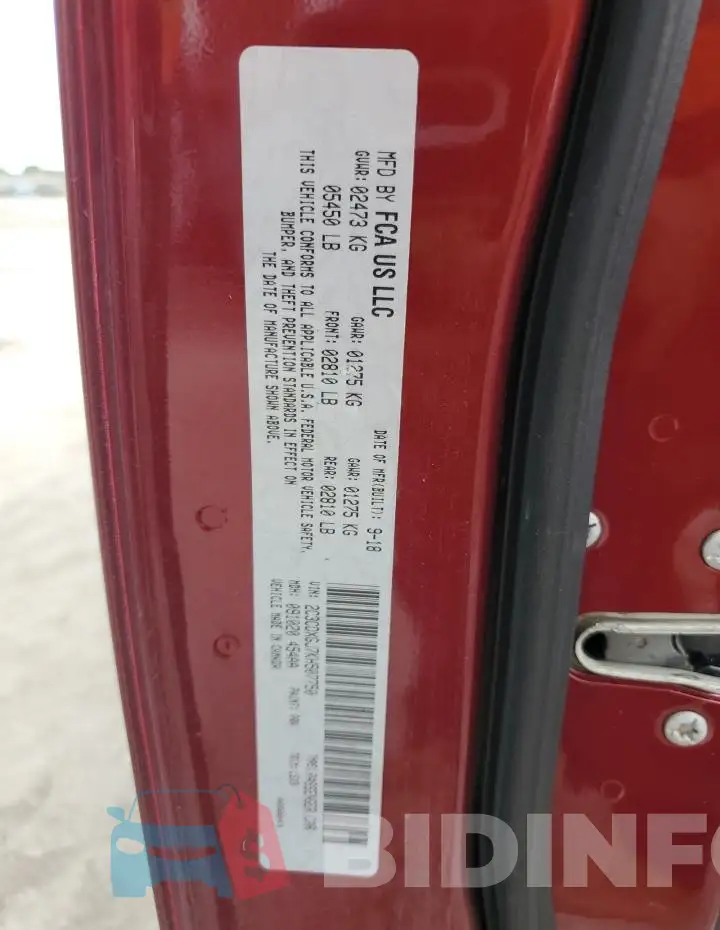 2C3CDXGJ7KH507750 Photo# 12