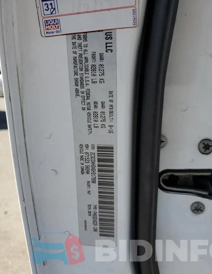 2C3CDXHGXGH317998 Photo# 12