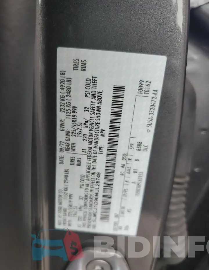 5LMCJ1D96NUL28749 Photo# 13
