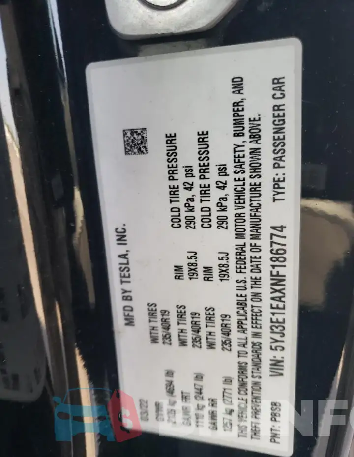 5YJ3E1EAXNF186774 Photo# 12
