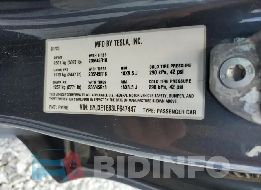 5YJ3E1EB3LF647447 Photo# 13