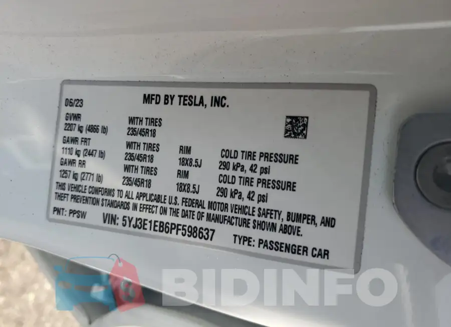 5YJ3E1EB6PF598637 Photo# 12