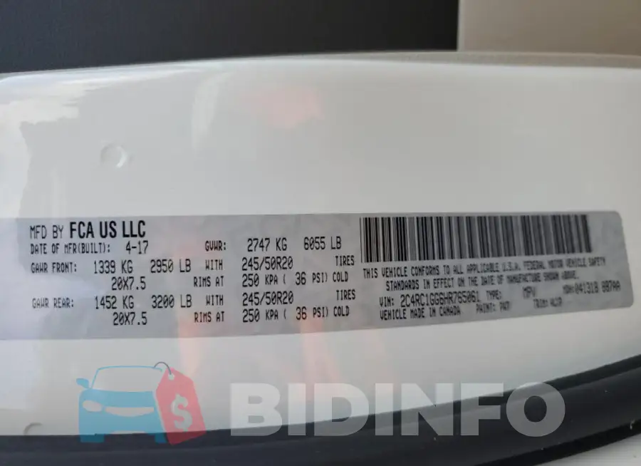 2C4RC1GG6HR765061 Photo# 13