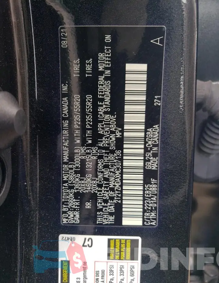 2T2YZMDAXMC307136 Photo# 12