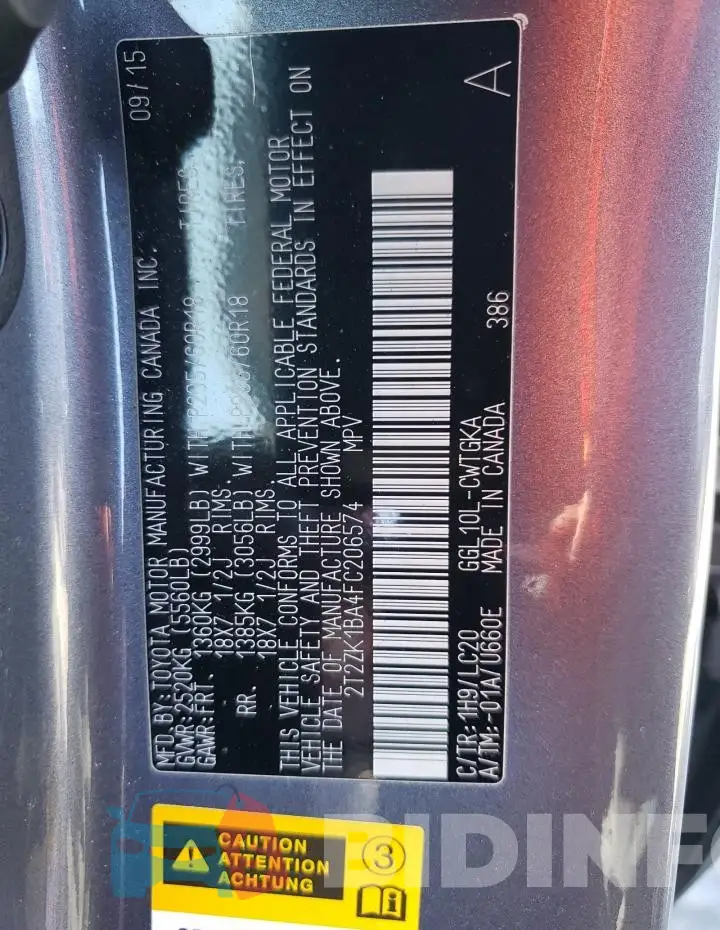 2T2ZK1BA4FC206574 Photo# 12