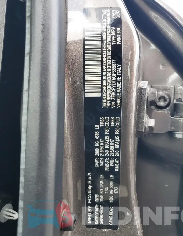 ZFBCFYDT5GP355877 Photo# 13