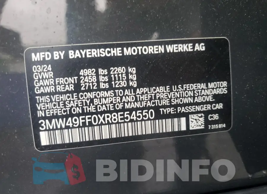 3MW49FF0XR8E54550 Photo# 12