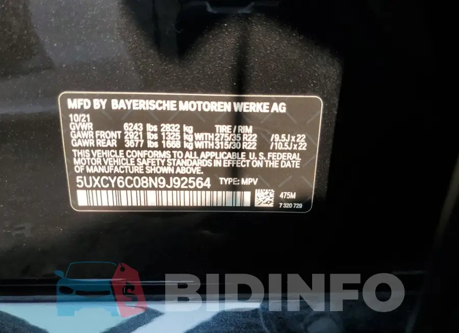 5UXCY6C08N9J92564 Photo# 13